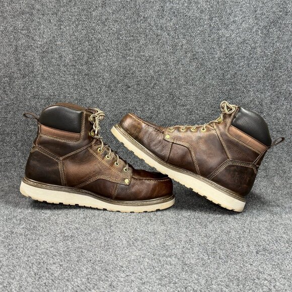 Caterpillar CAT‎ Calibrate Steel Toe Work Boots Men\'s 12 Brown Leather Moc Toe main image 10